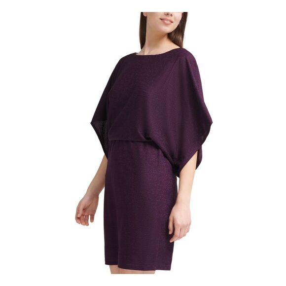JESSICA HOWARD Womens Partially Lined Dolman Sleeve Short Evening Blouson Dress - Picture 3 of 4